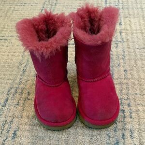 UGG Pink Bow Fur Boots